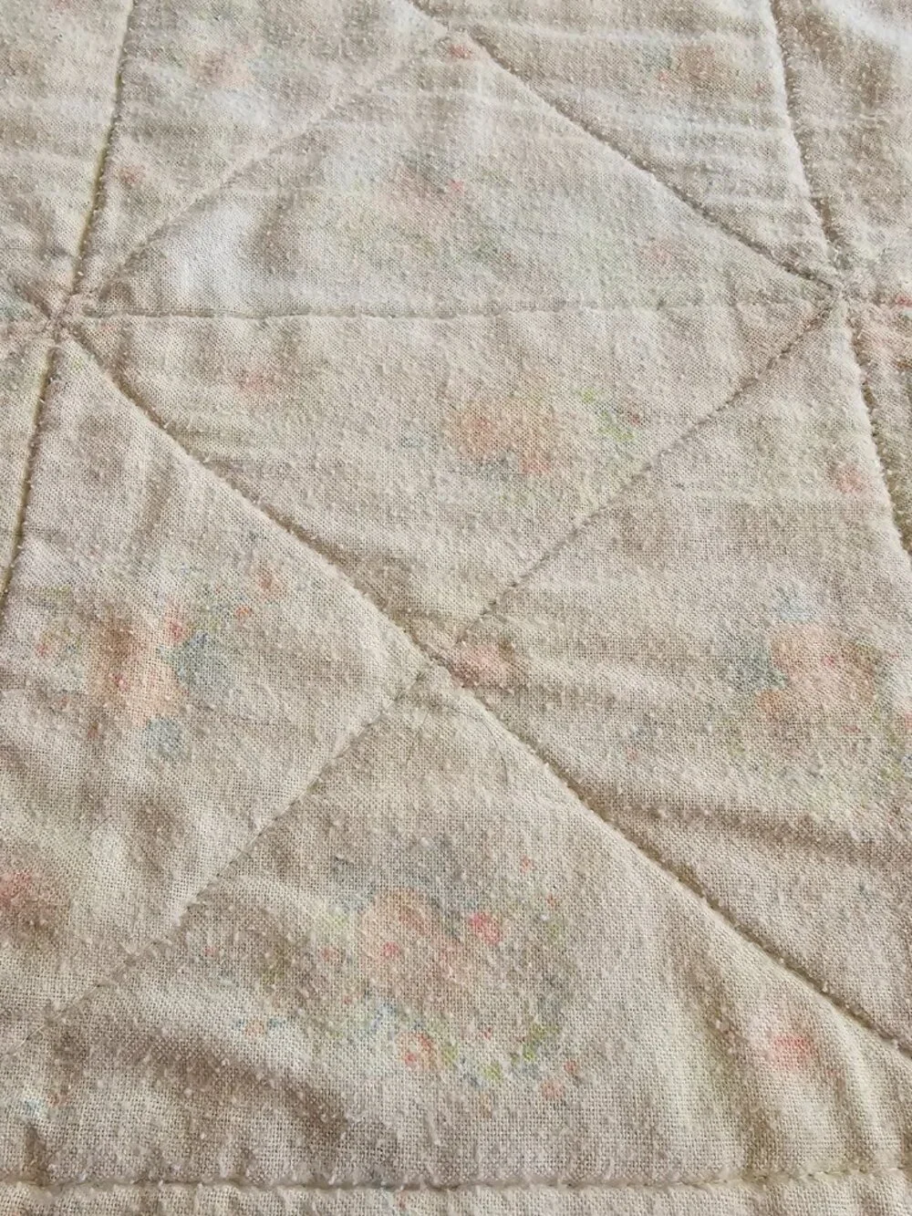 Vintage Handmade Baby Patchwork Quilt Primary Colors Red Yellow Duck 43.5